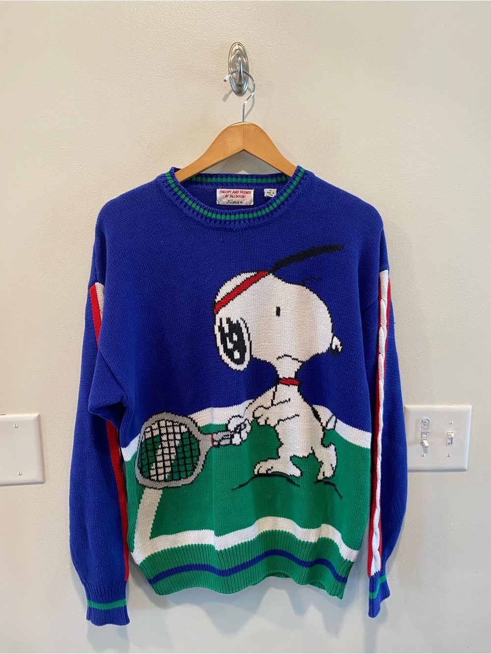 Vintage Bill Ditfort Snoopy and Friends sweater men’s size medium 90s pickleball